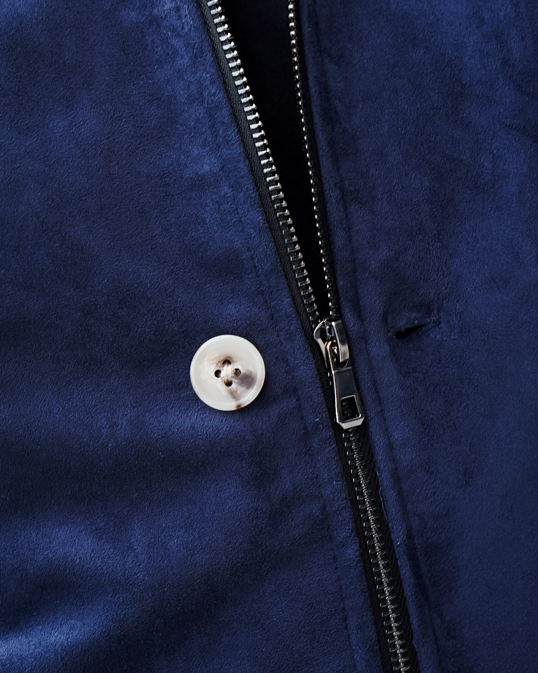 Suede Stripes Jacket w/ Button - Navy