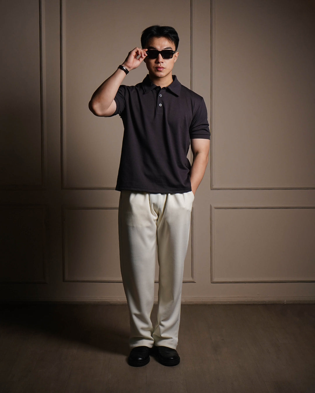 Polo Modern Fit Minimal Breeze Wear - Charcoal