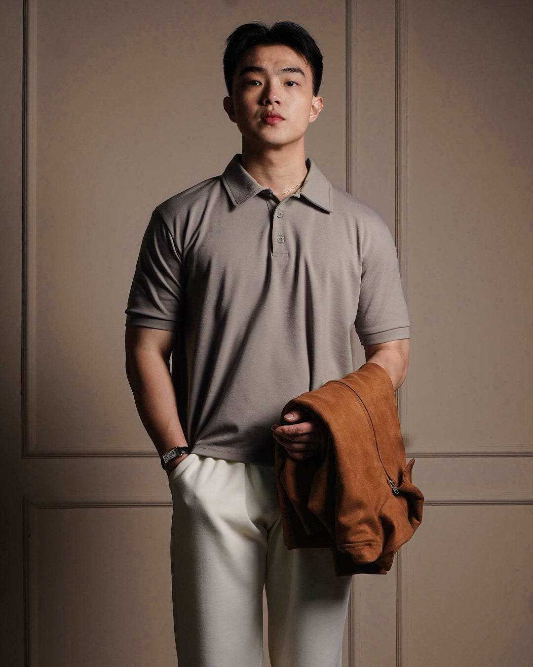 Polo Modern Fit Minimal Breeze Wear - Moonrock