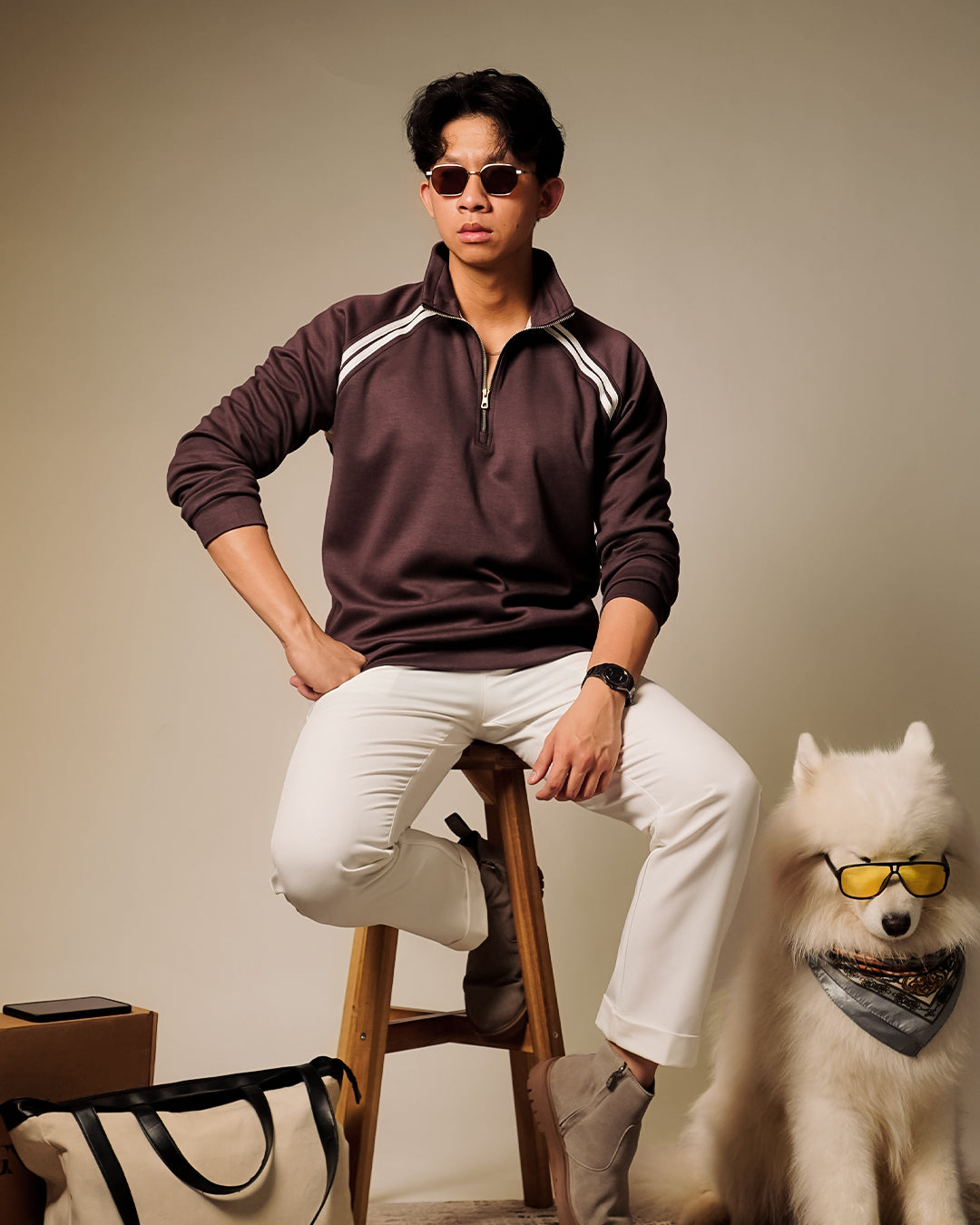 Lawson Halfzip Retro - Bracken Brown