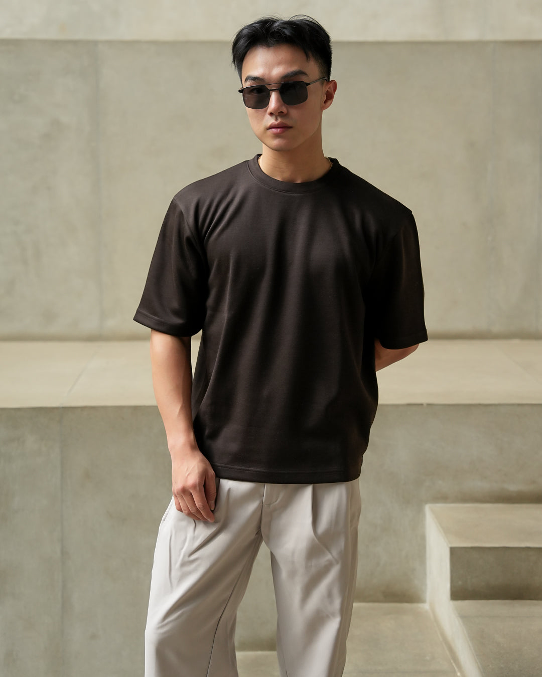 Oversize Tee Shirt Heavyweight BreezeWear - Dark Brown