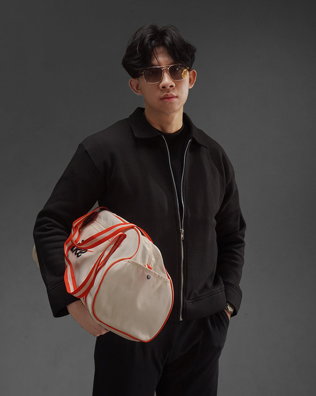 Polo Half Zip - Black