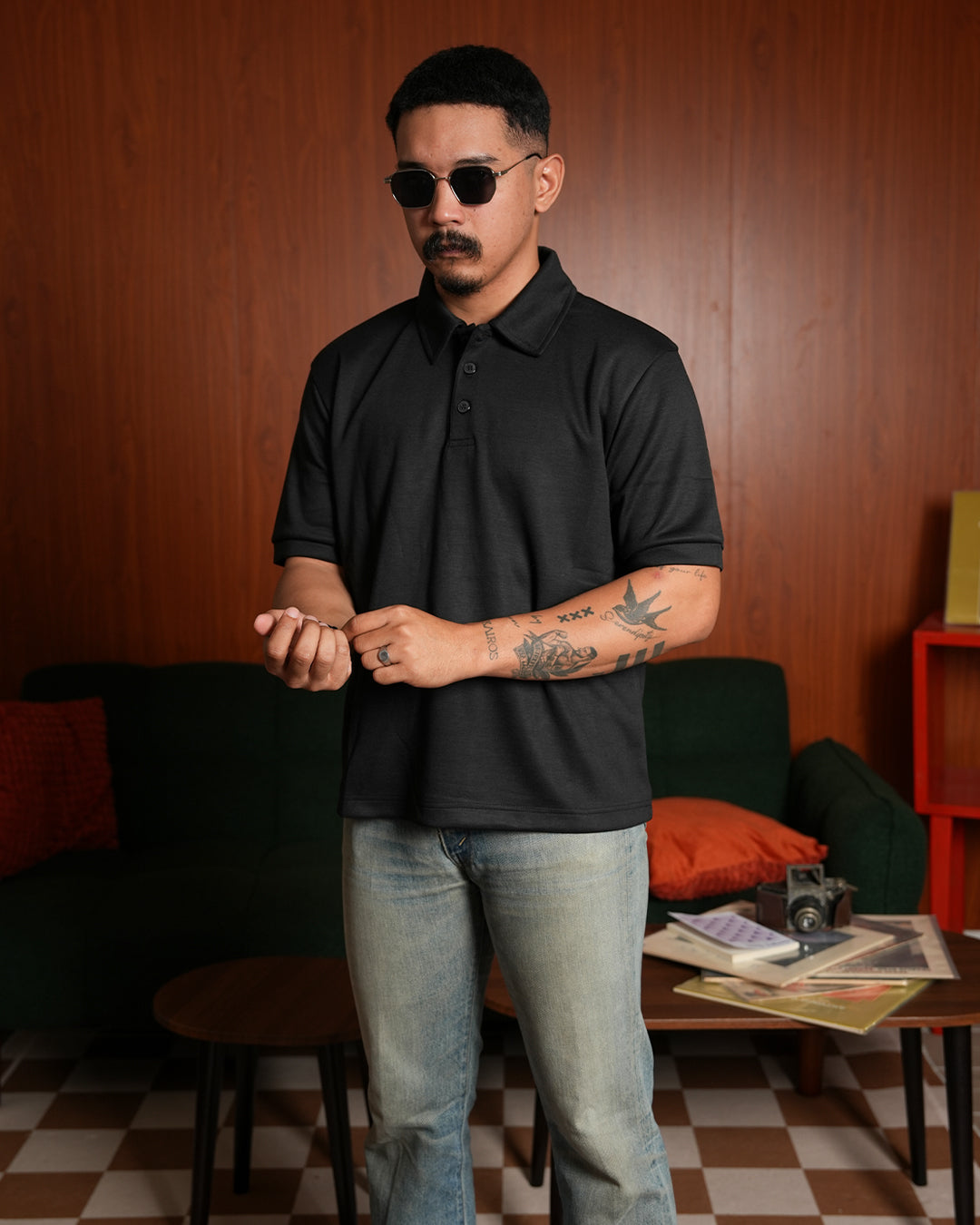 Polo Modern Fit Minimal Breeze Wear - Jet Black