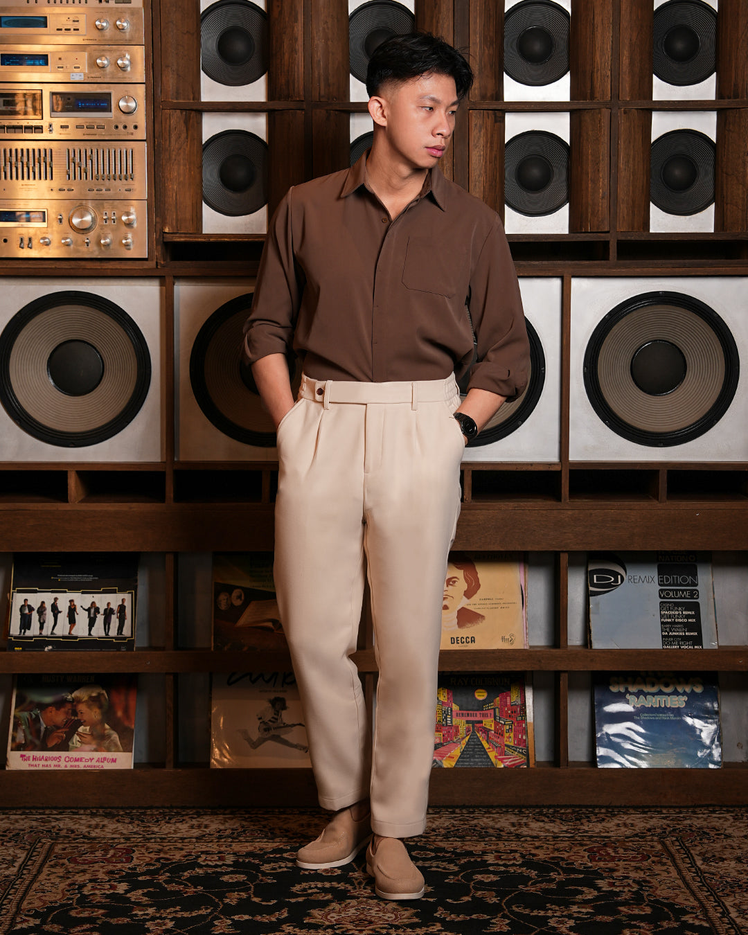 Wool Trouser Pants Sim Fit - Beige