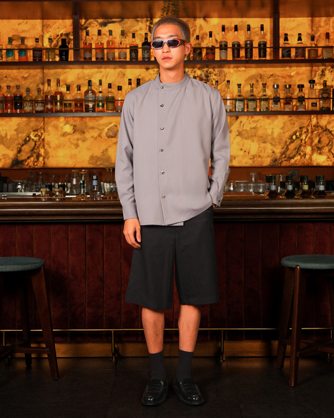 Nero Stripes Shirt - Gray