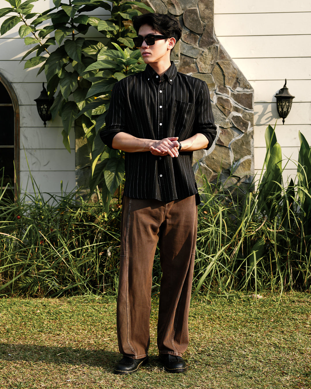 Abstract Stripe Shirt - Black