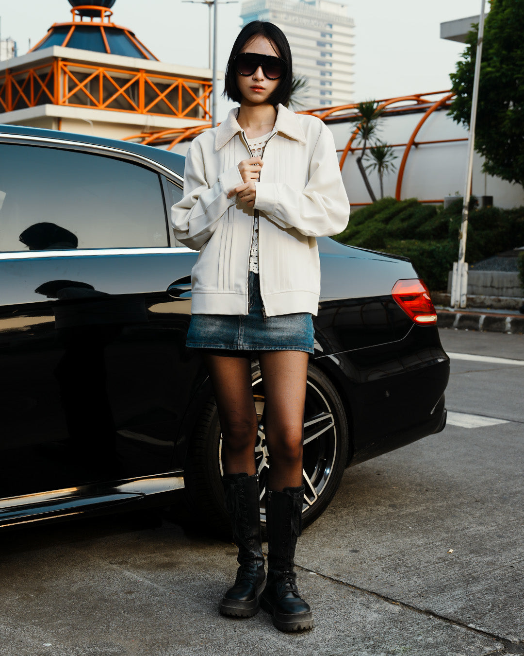 Milano Pleat Jacket - Offwhite