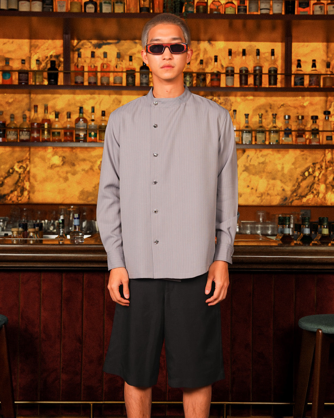 Nero Stripes Shirt - Gray