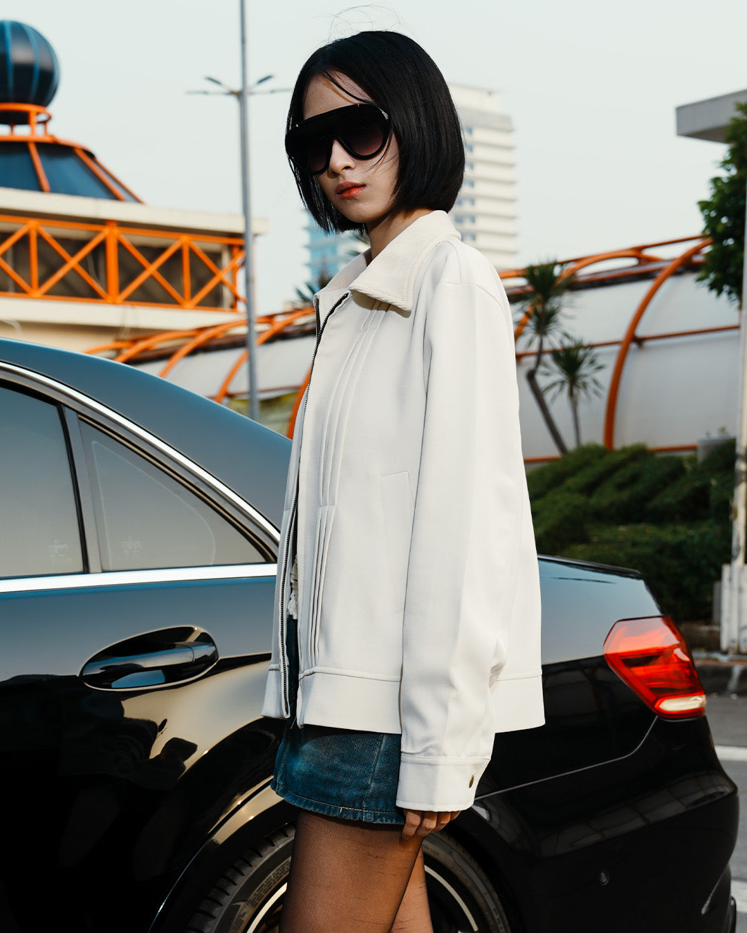 Milano Pleat Jacket - Offwhite