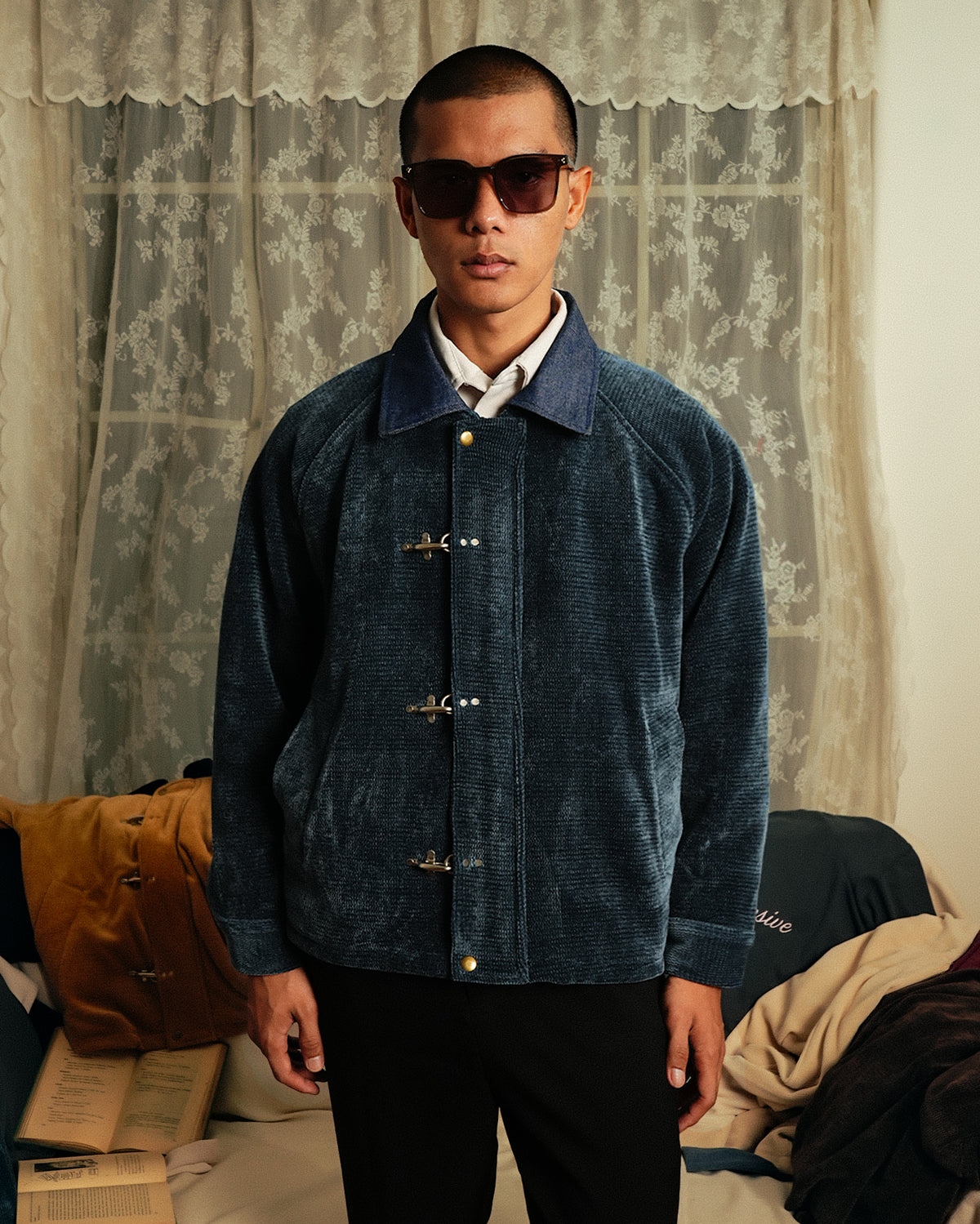 Corduroy Seaweed Clasp Jacket