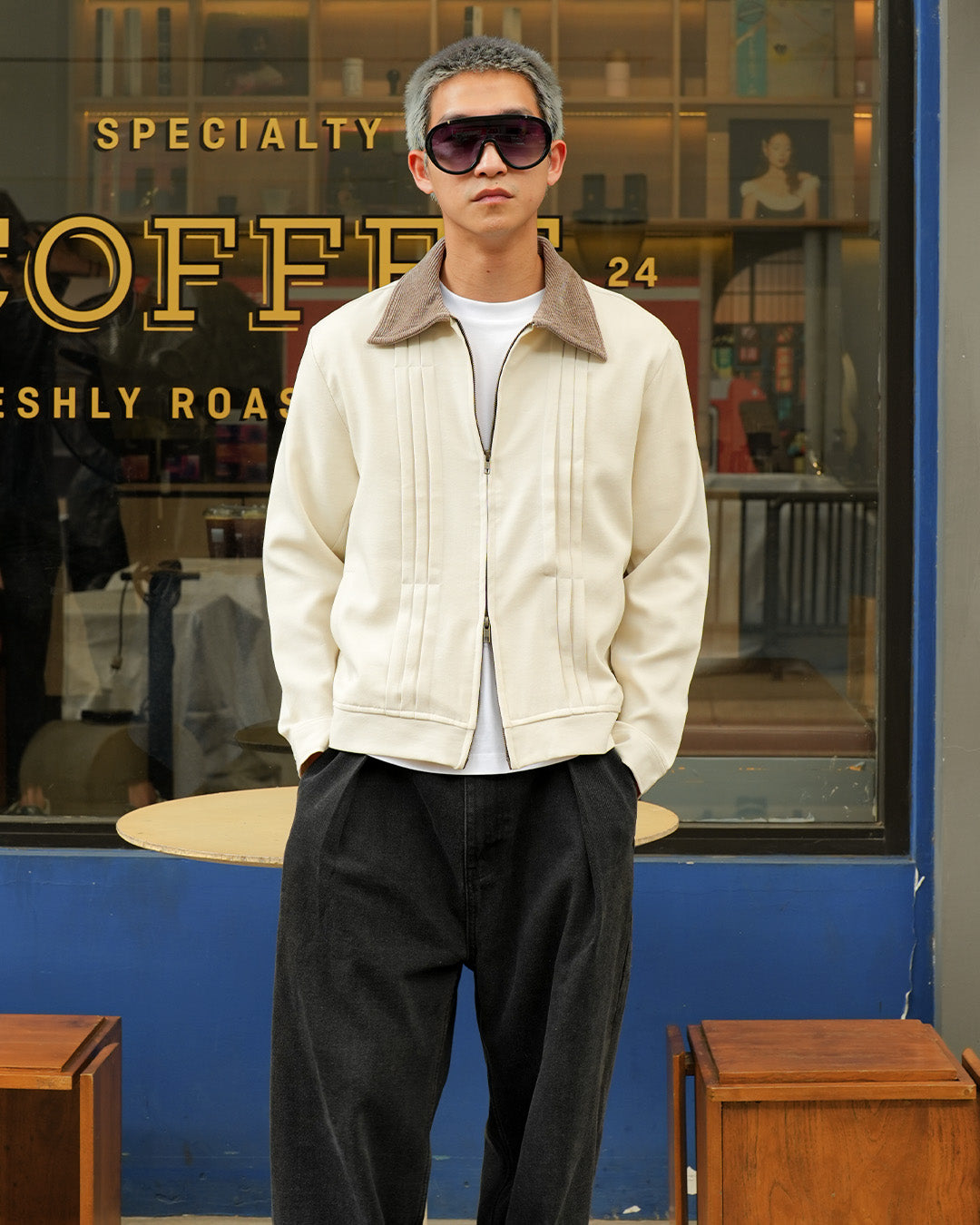 Milano Pleat Jacket - Offwhite