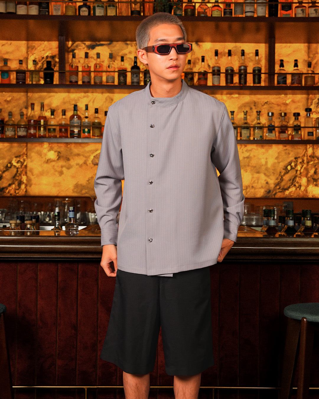 Nero Stripes Shirt - Gray