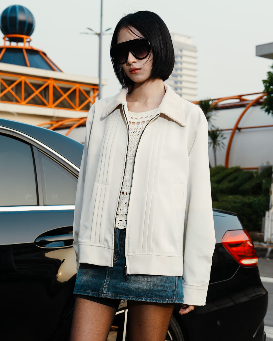 Milano Pleat Jacket - Offwhite
