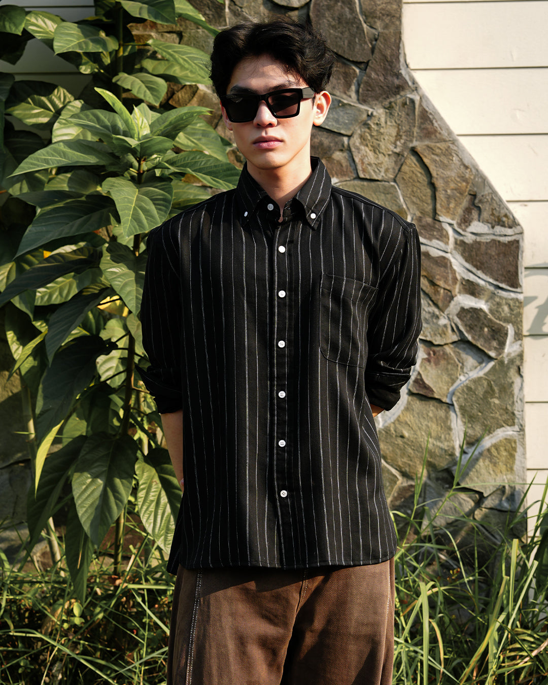 Abstract Stripe Shirt - Black