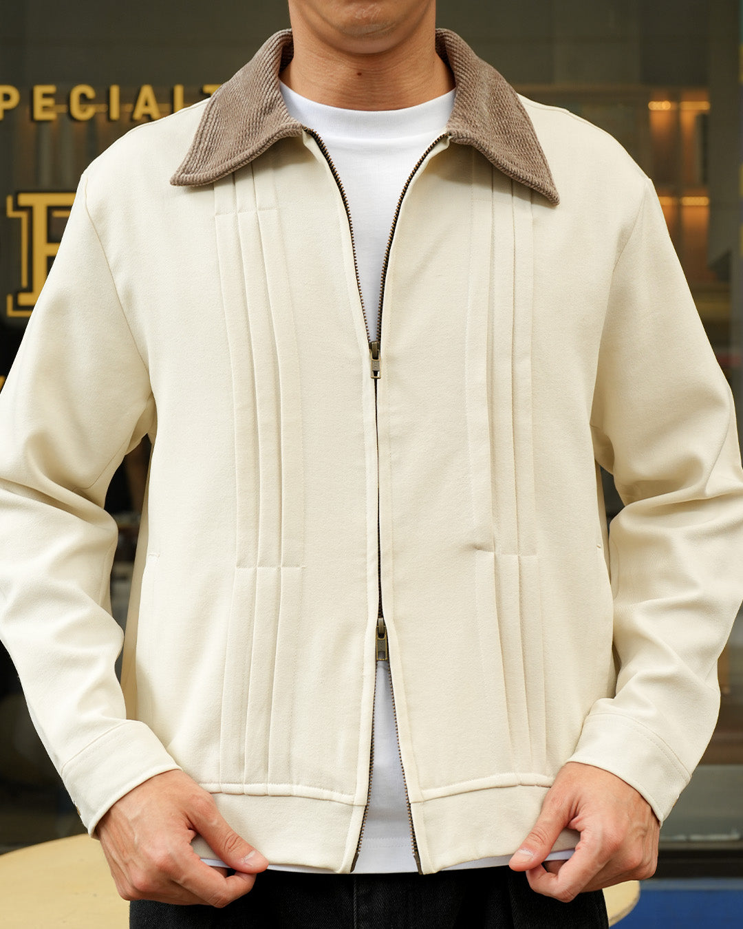 Milano Pleat Jacket - Offwhite