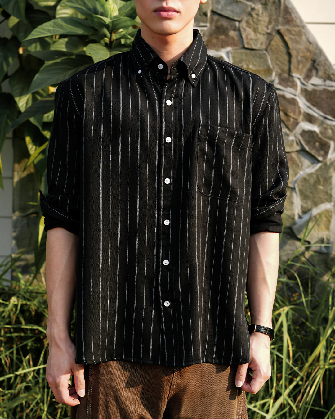 Abstract Stripe Shirt - Black
