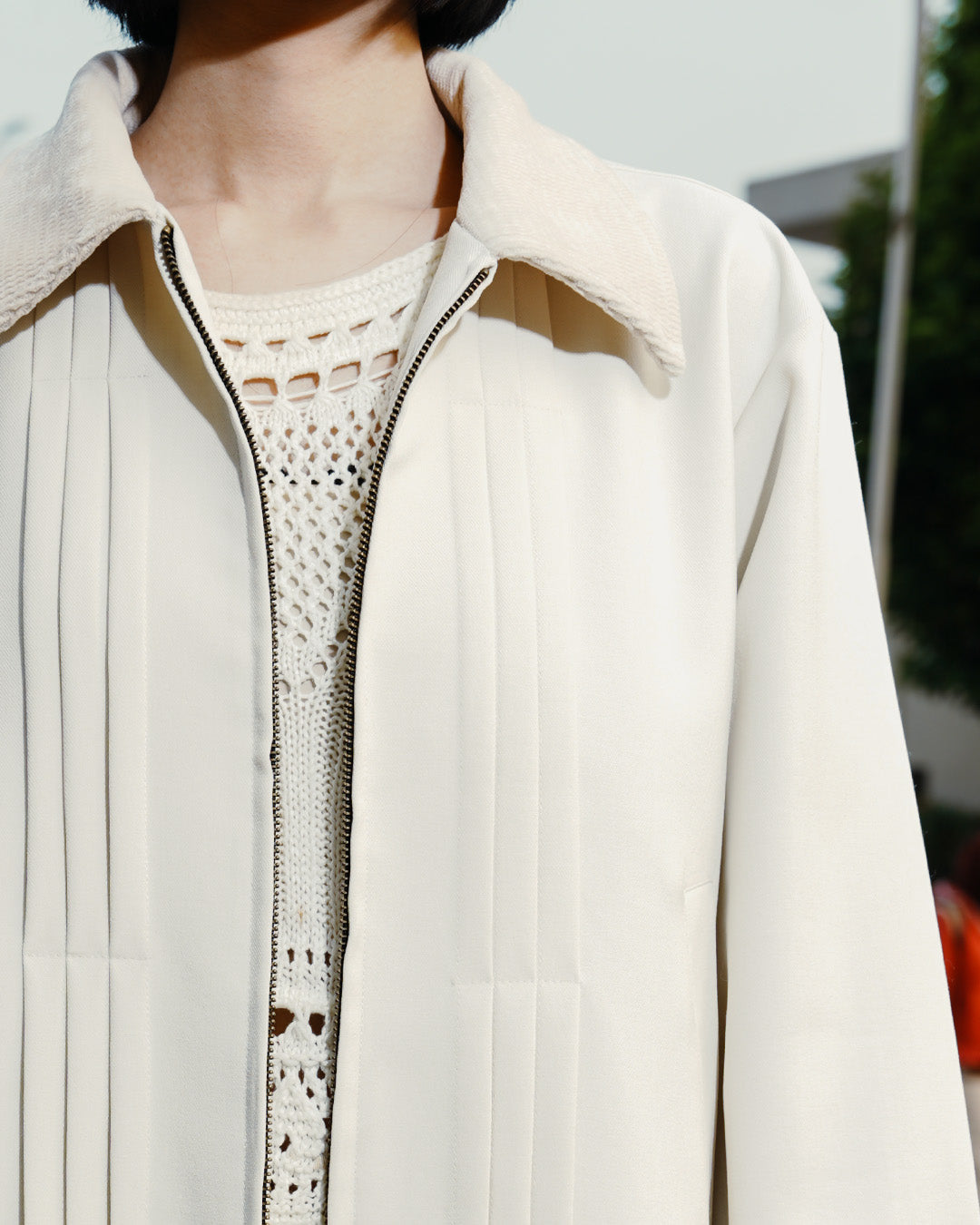 Milano Pleat Jacket - Offwhite