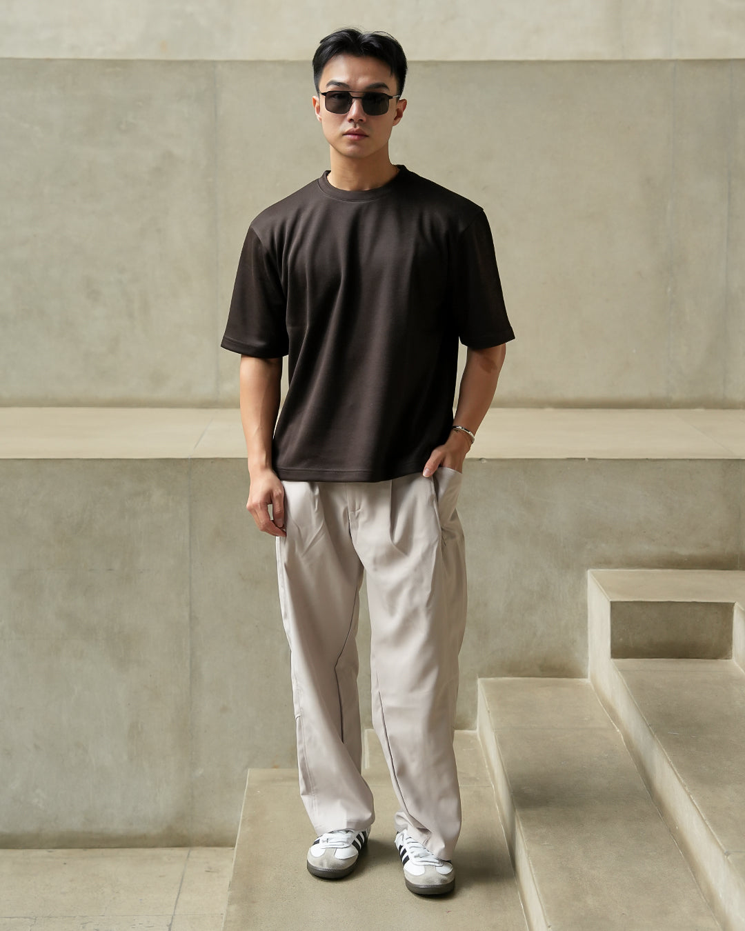 Oversize Tee Shirt Heavyweight BreezeWear - Dark Brown
