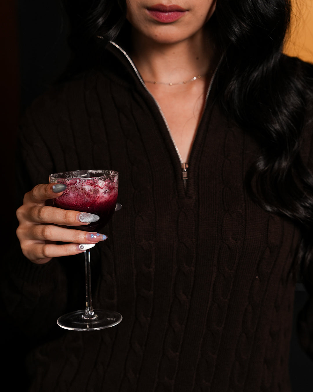 Cable-Knit Cotton GG Half-Zip Sweater - Coffee