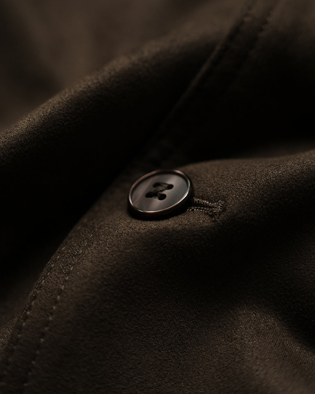 Minimal Button Suede Jacket - Coffee