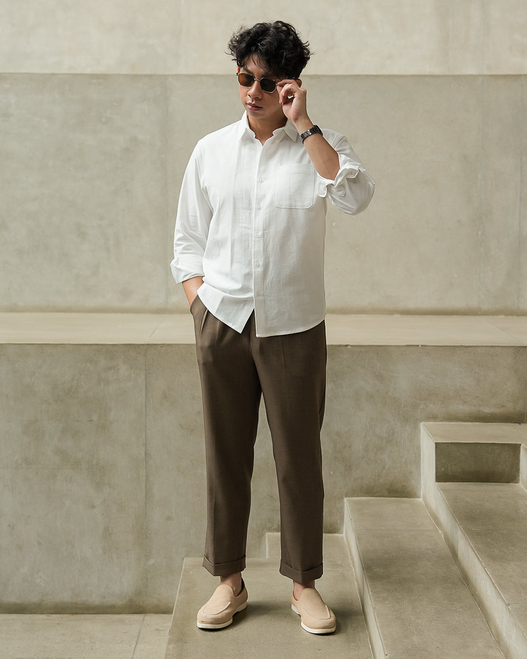 HOMME Linen Shirt - Offwhite
