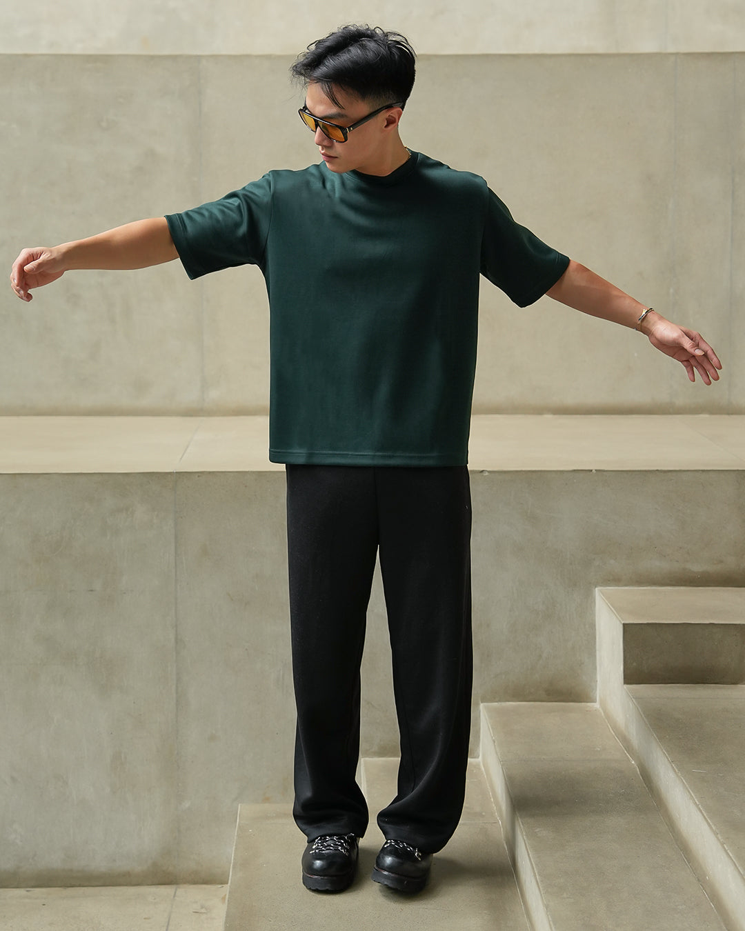 Oversize Tee Shirt Heavyweight BreezeWear - Emerald Green