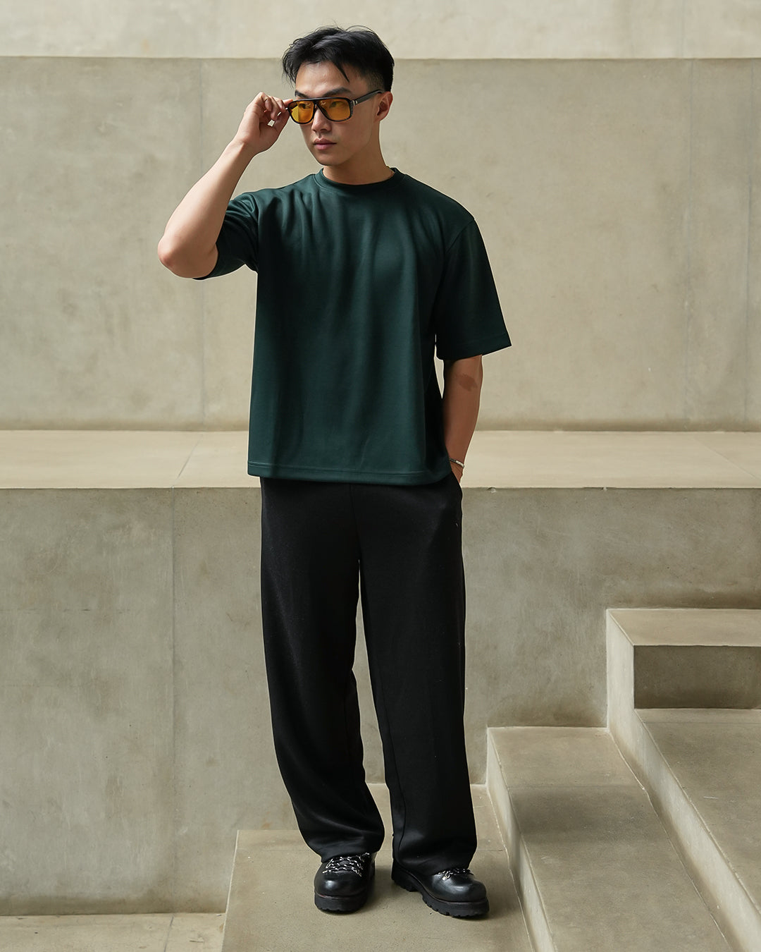 Oversize Tee Shirt Heavyweight BreezeWear - Emerald Green