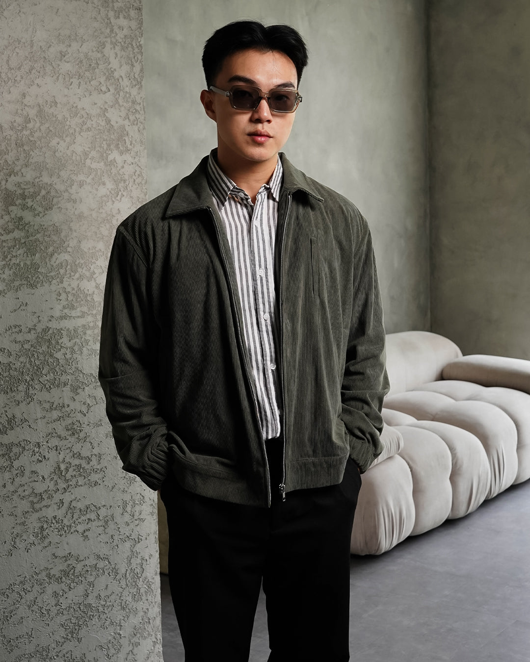 Minimal Jacket Corduroy - Army