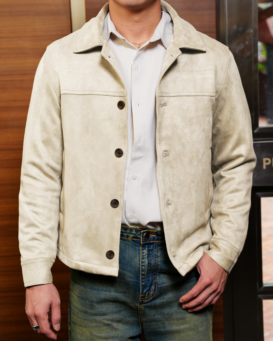 Minimal Button Suede