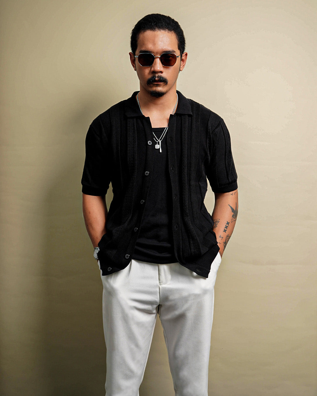 Lexington Knitwear Short Shirt Sleeve - Black