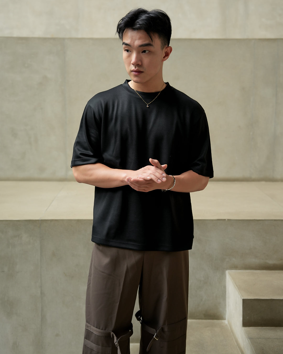 Oversize Tee Shirt Heavyweight BreezeWear - Jet Black