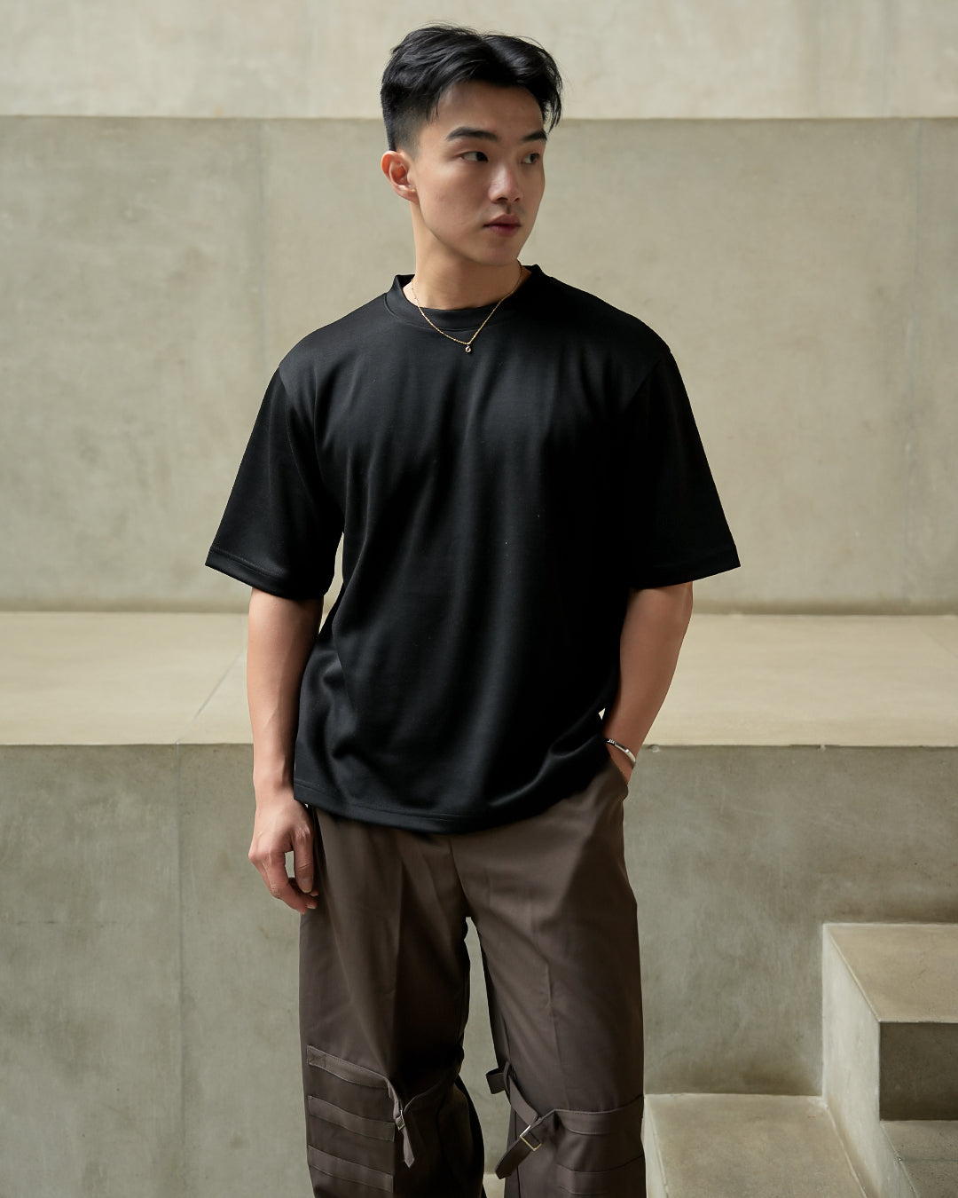 Oversize Tee Shirt Heavyweight BreezeWear - Jet Black