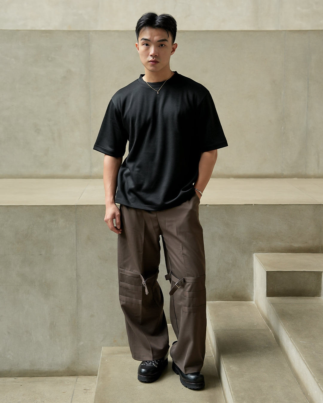Oversize Tee Shirt Heavyweight BreezeWear - Jet Black