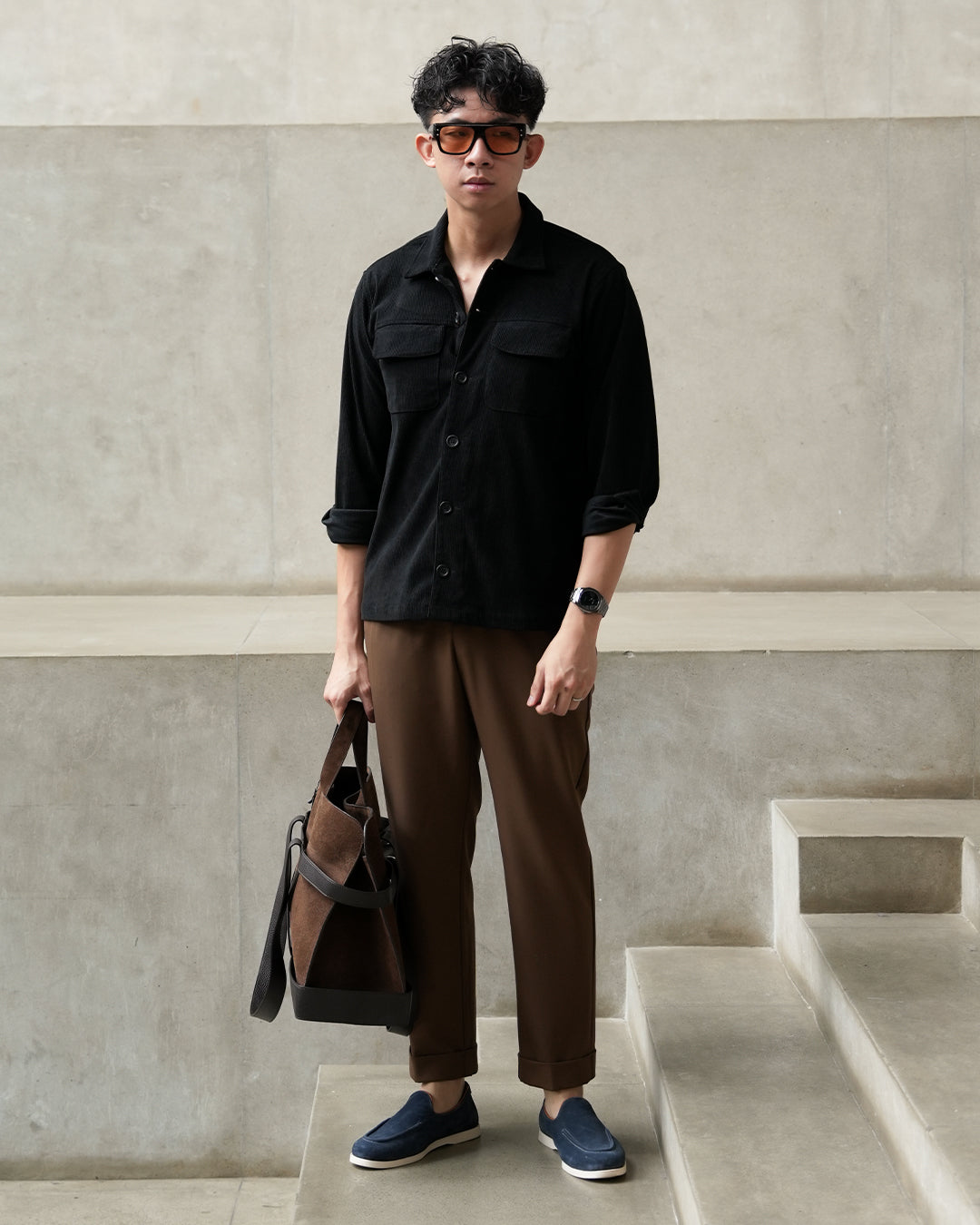 Corduroy Overshirt SIGNORE - Black