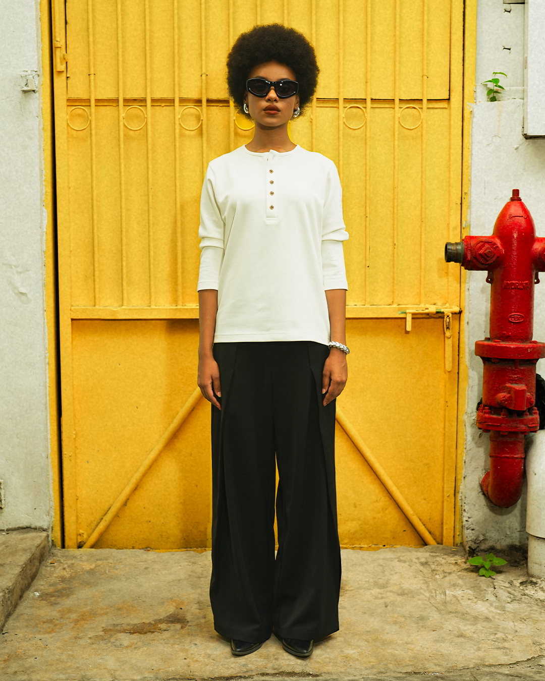 Henley Shirt BreezeWear 2.0 - 3/4 Sleeve - White