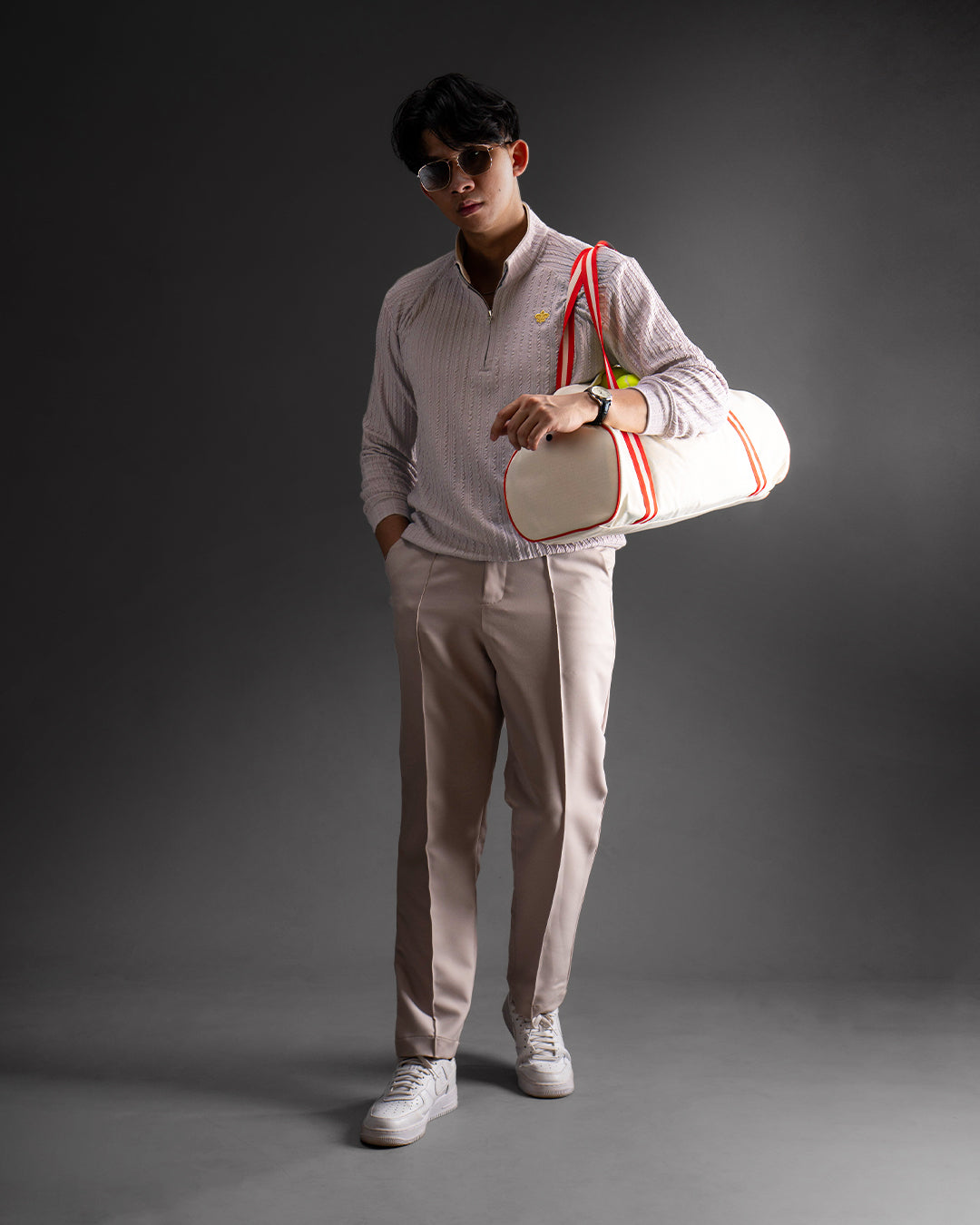 Pull Over Half Zip Knit - Ash Violet