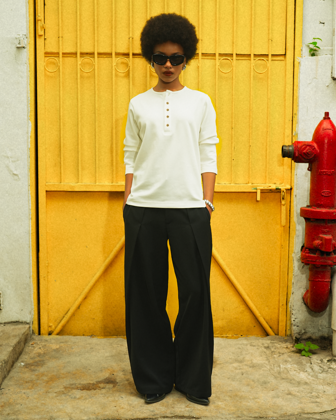 Henley Shirt BreezeWear 2.0 - 3/4 Sleeve - White