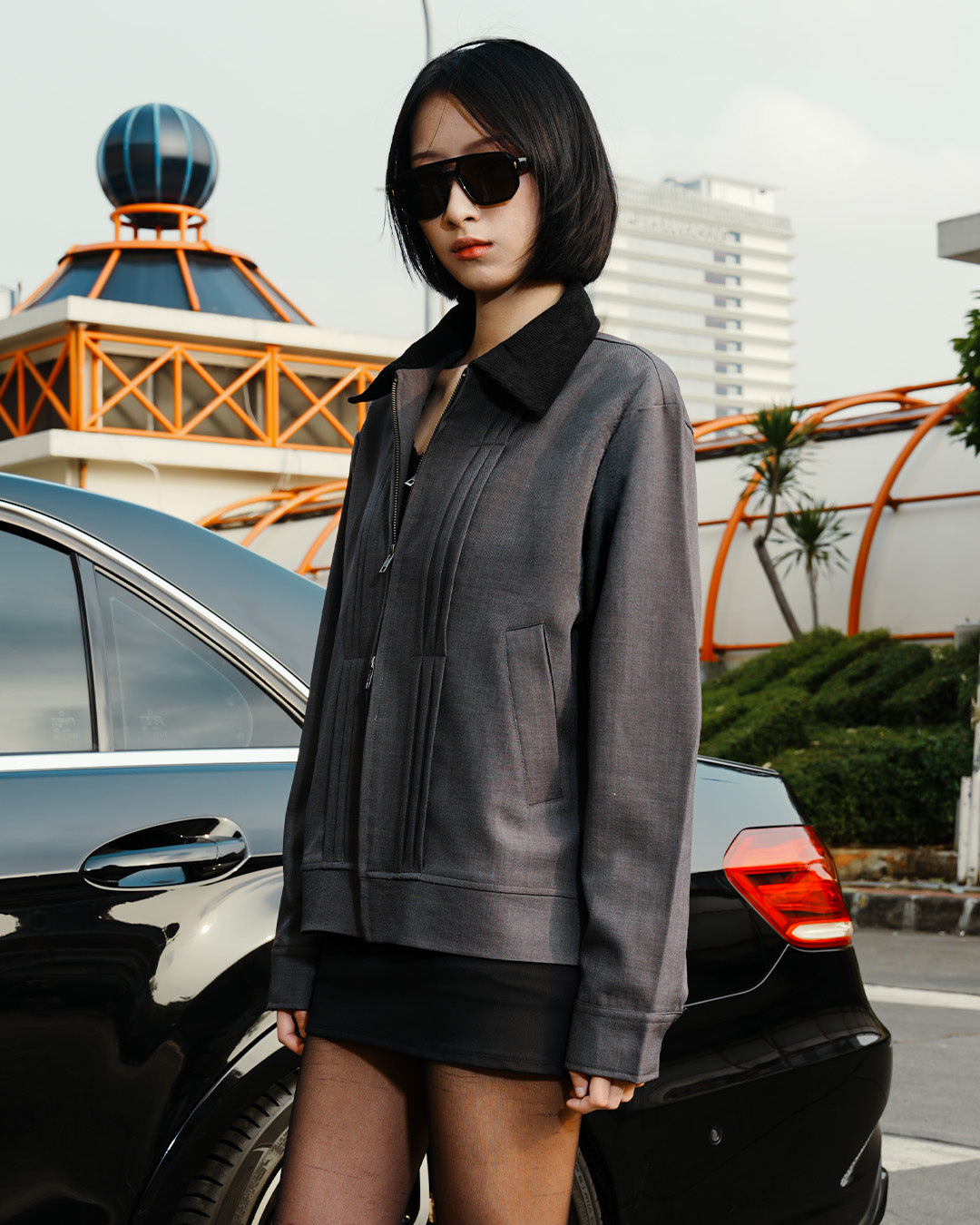 Milano Pleat Jacket - Gray
