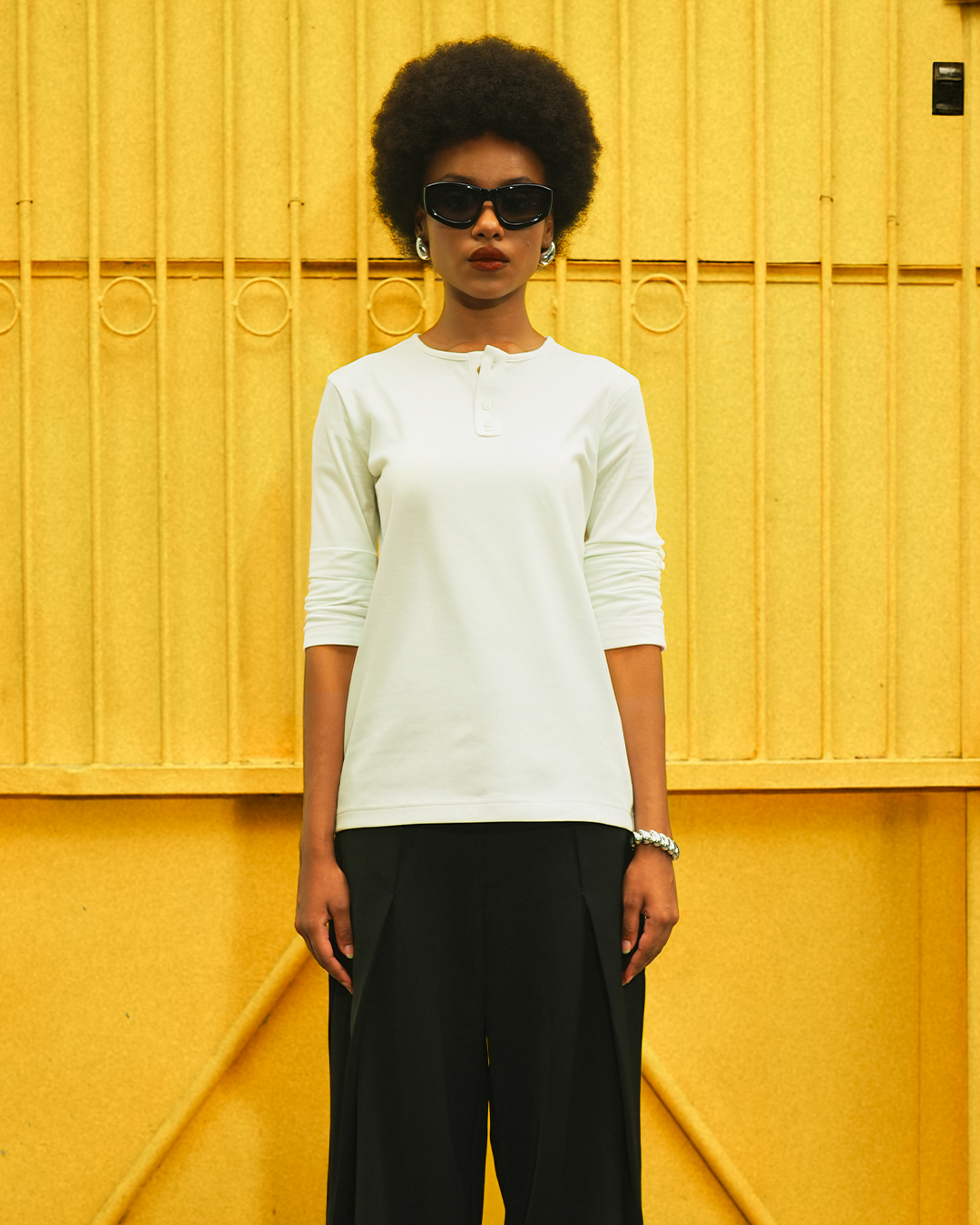 Henley Shirt BreezeWear 2.0 - 3/4 Sleeve - White