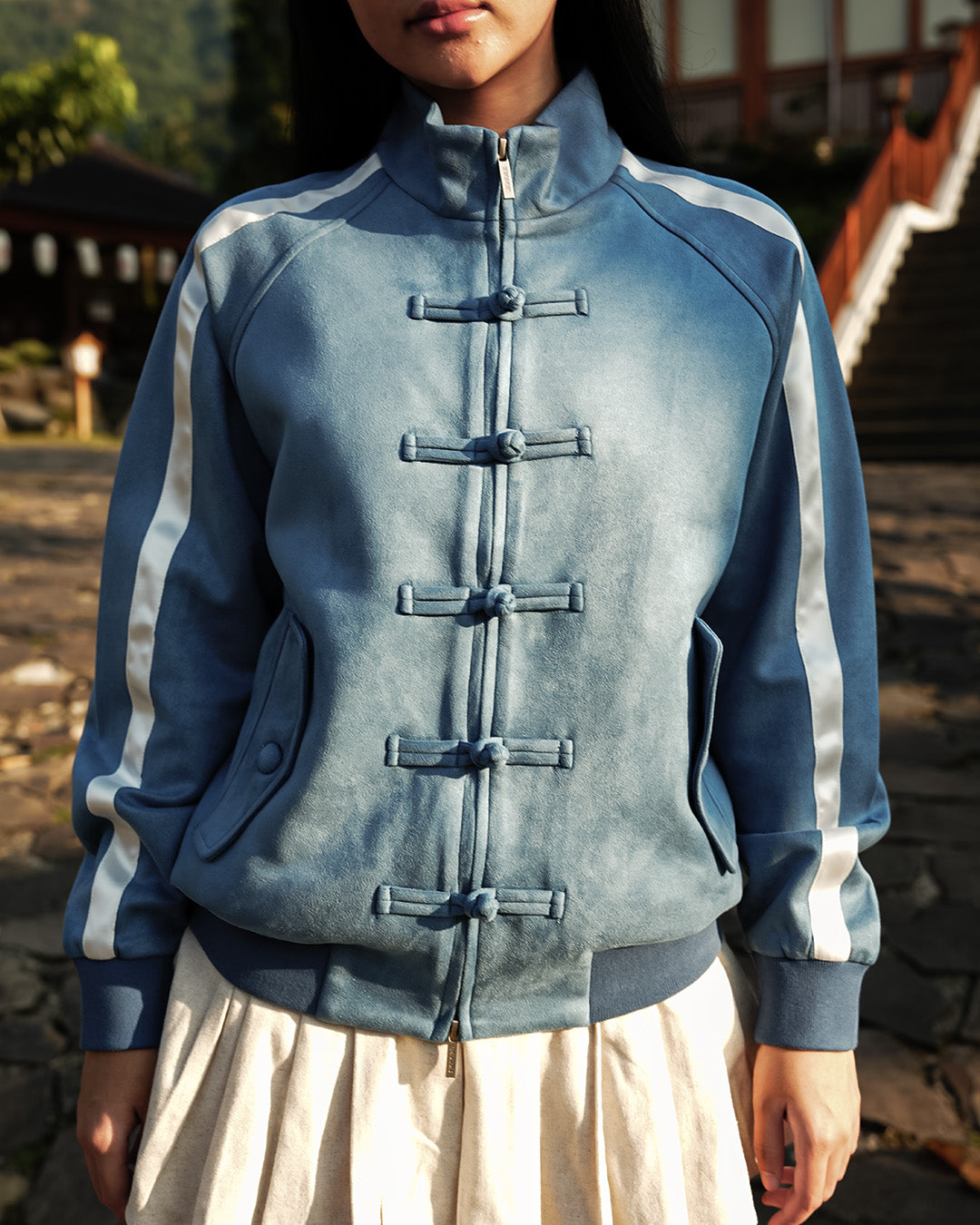 Chongsam Suede Jacket Limited - Sky Blue
