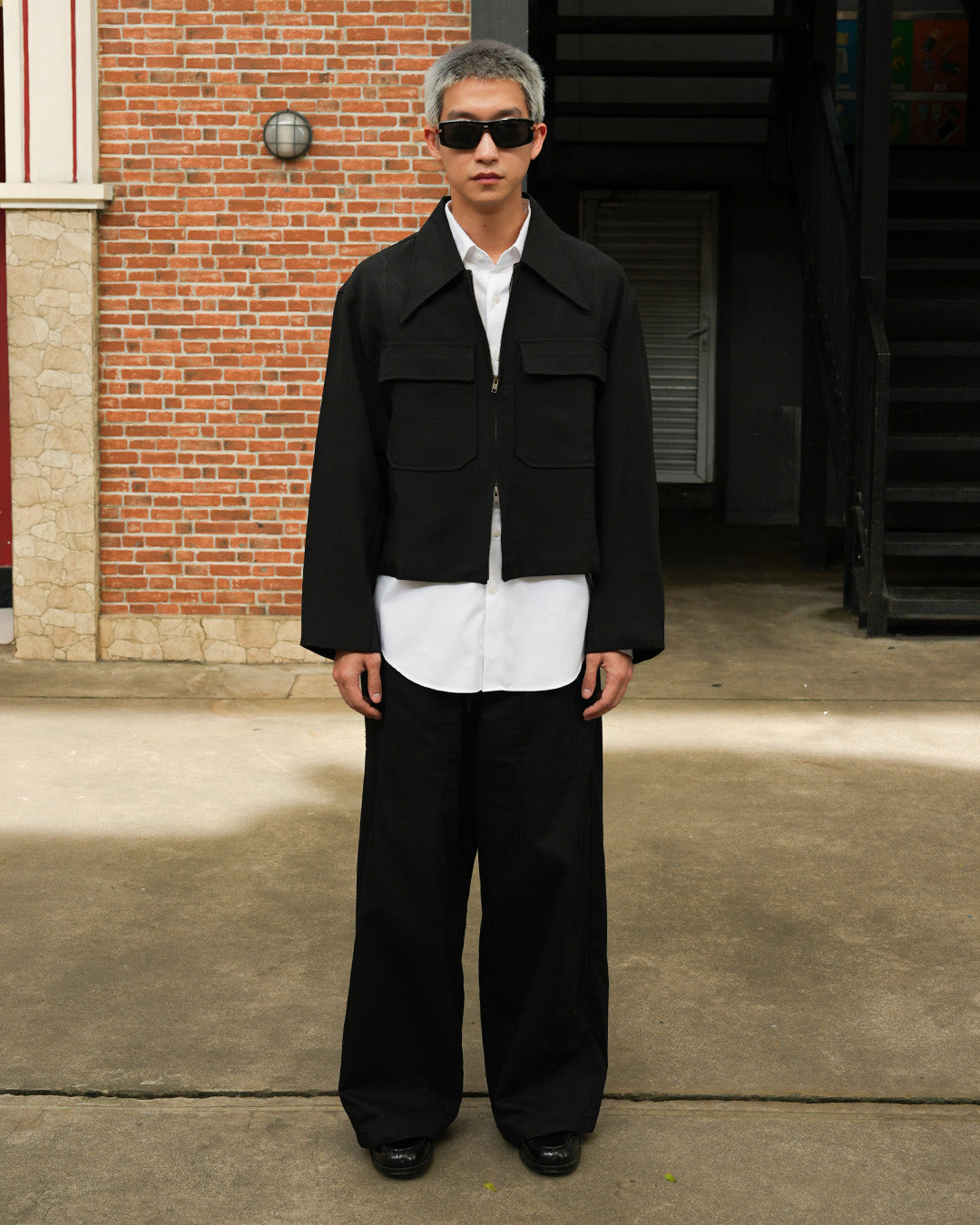 Korean Crop Jacket - Black