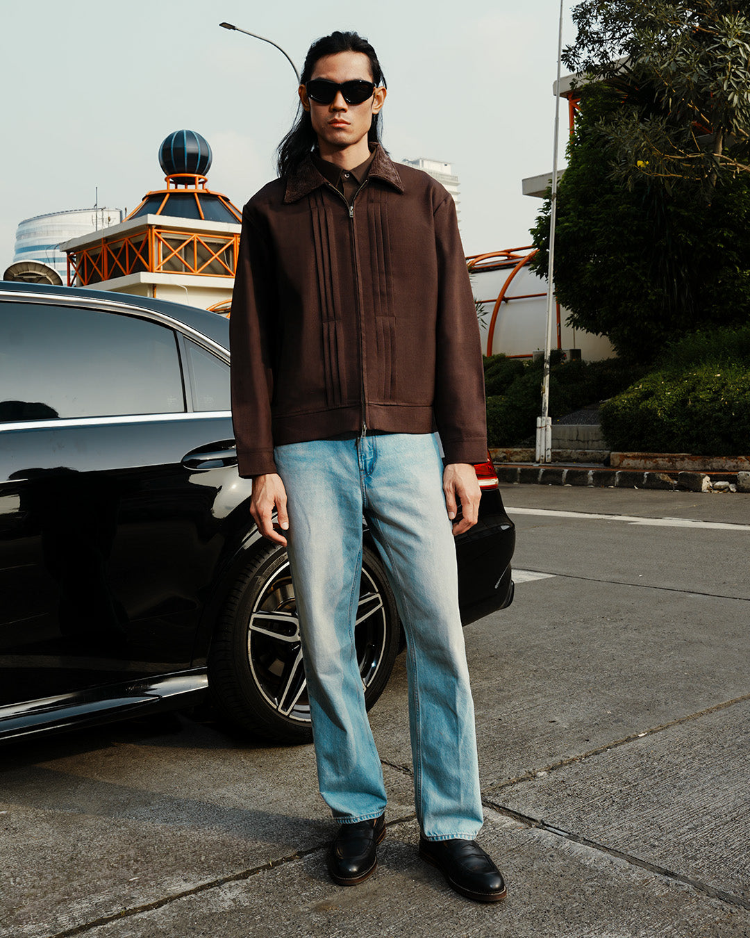 Milano Pleat Jacket - Coffee
