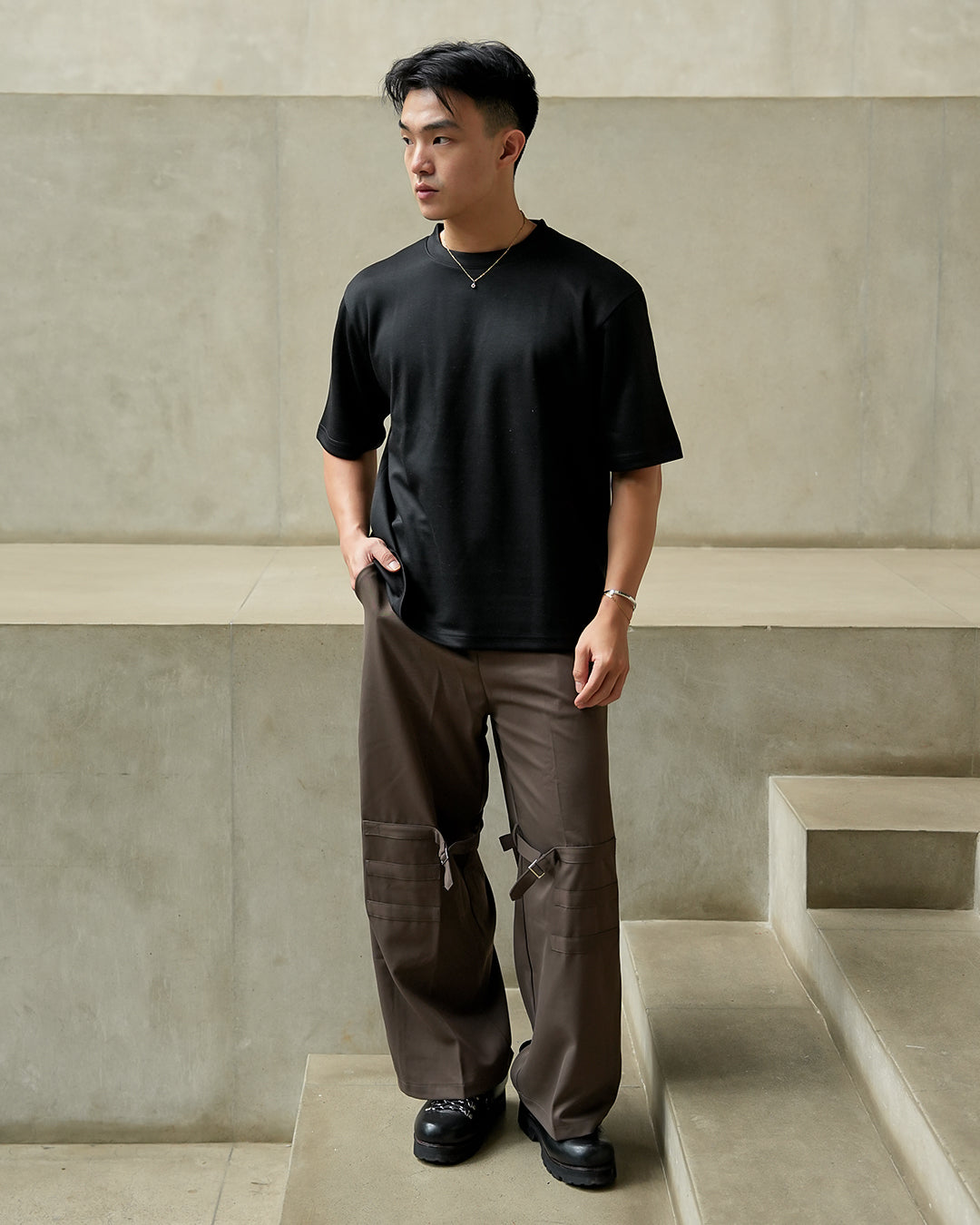 Oversize Tee Shirt Heavyweight BreezeWear - Jet Black