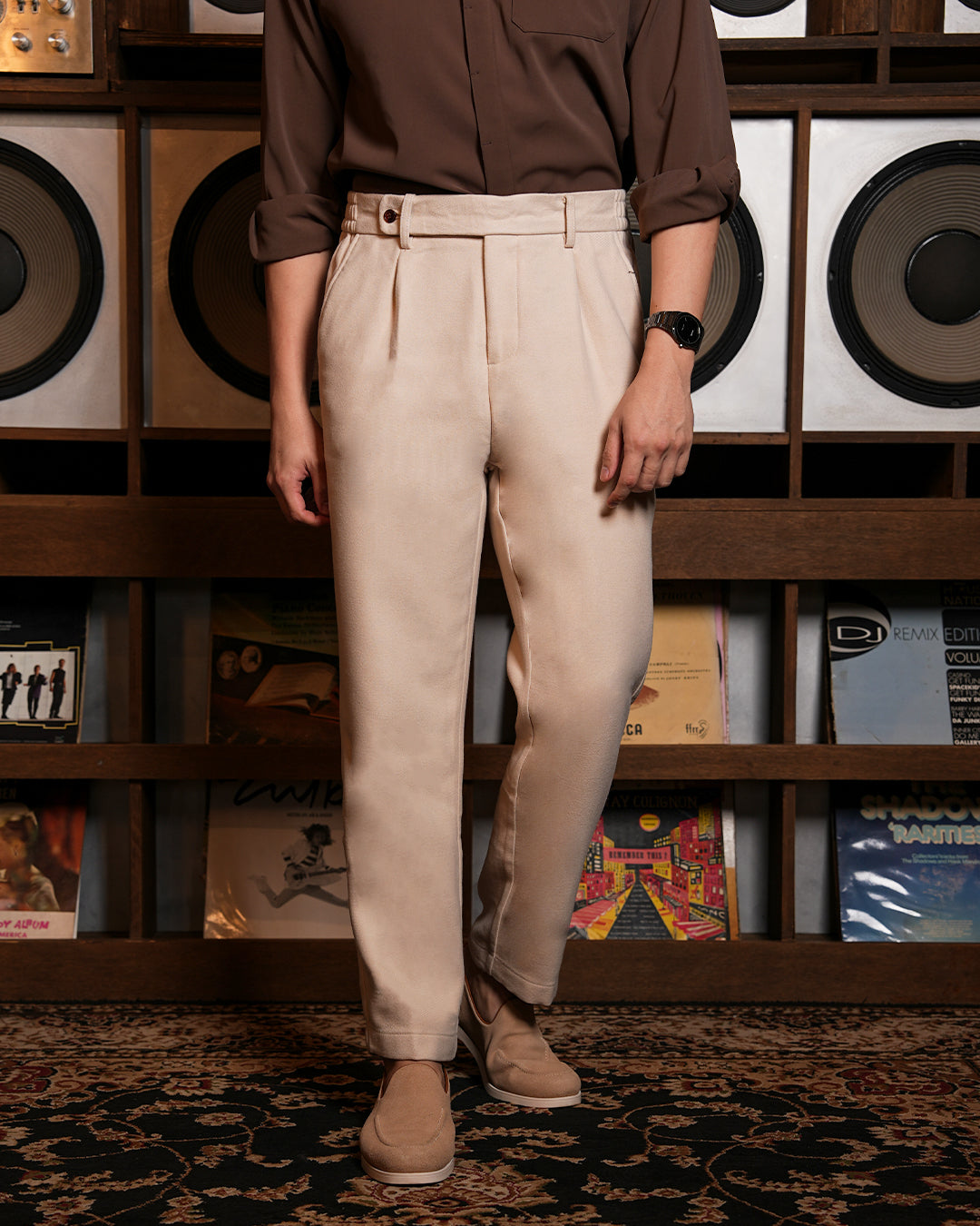 Wool Trouser Pants Sim Fit - Beige