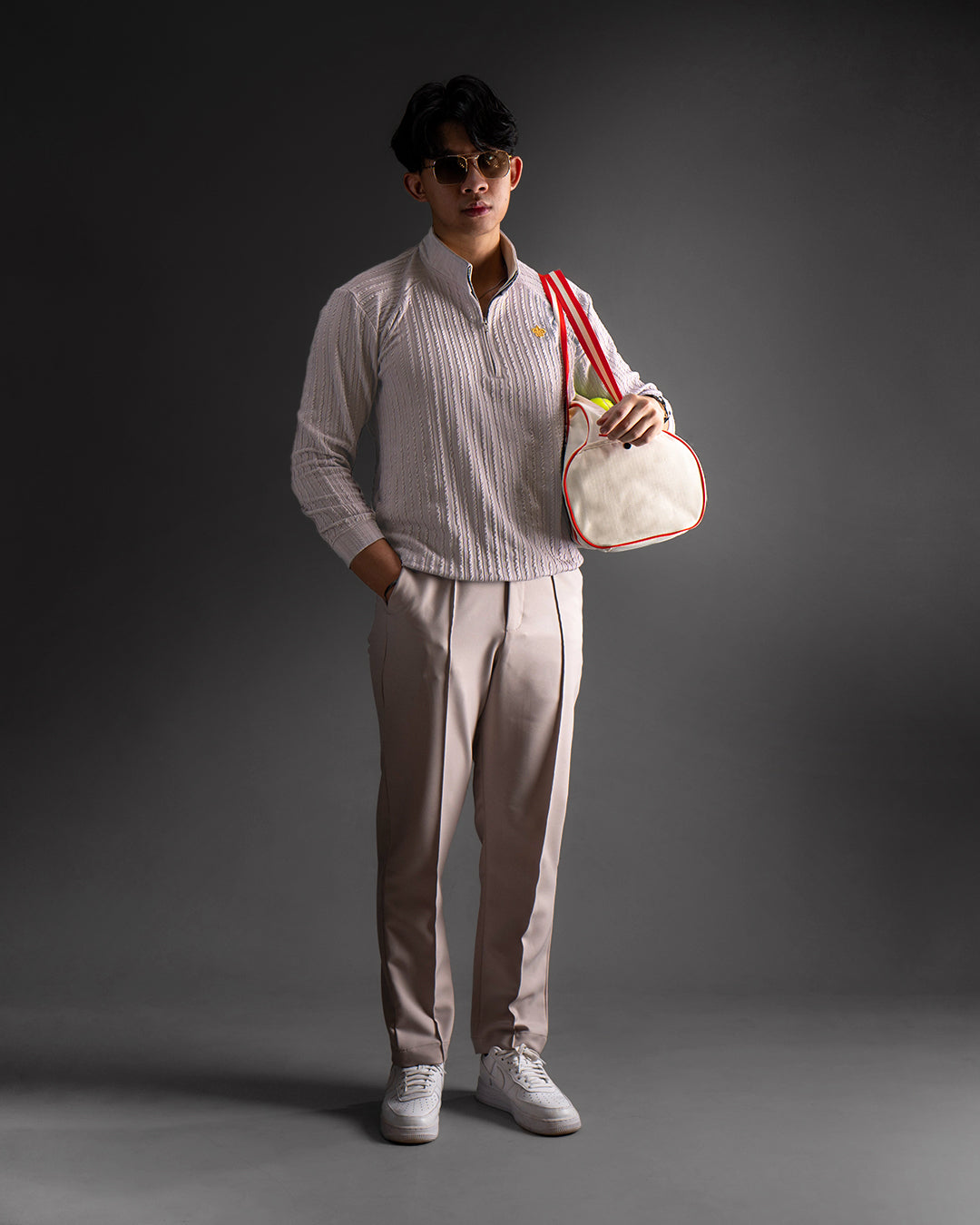 Pull Over Half Zip Knit - Ash Violet