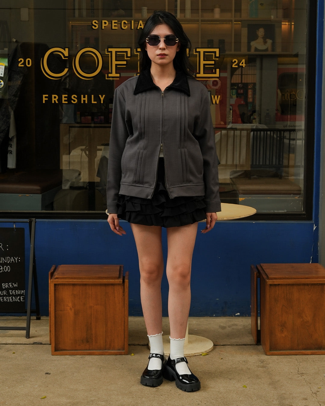 Milano Pleat Jacket - Gray