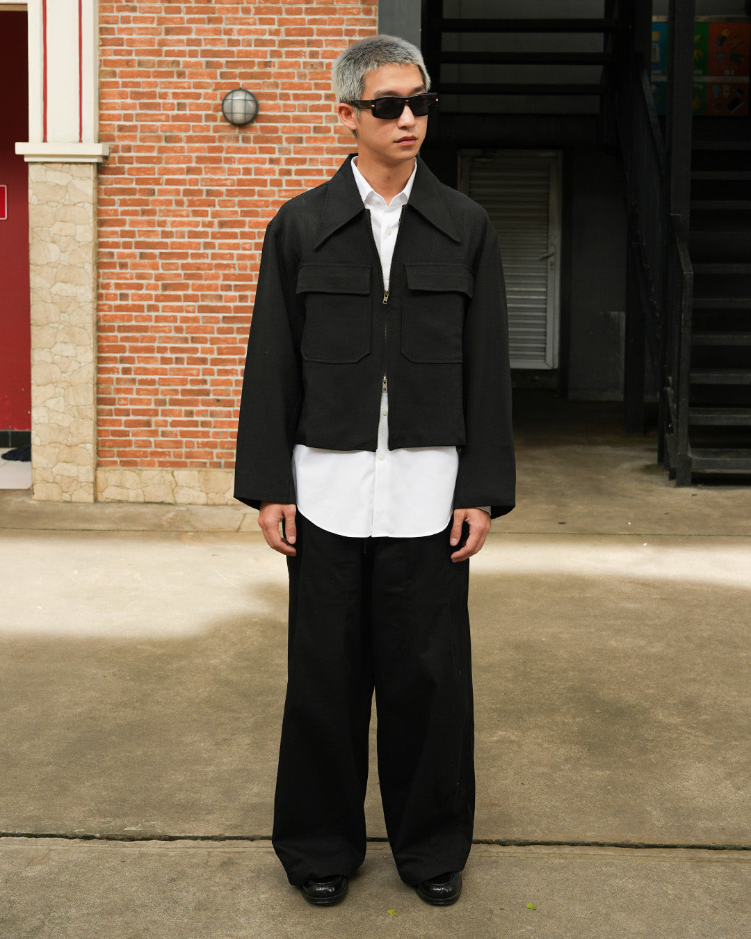 Korean Crop Jacket - Black