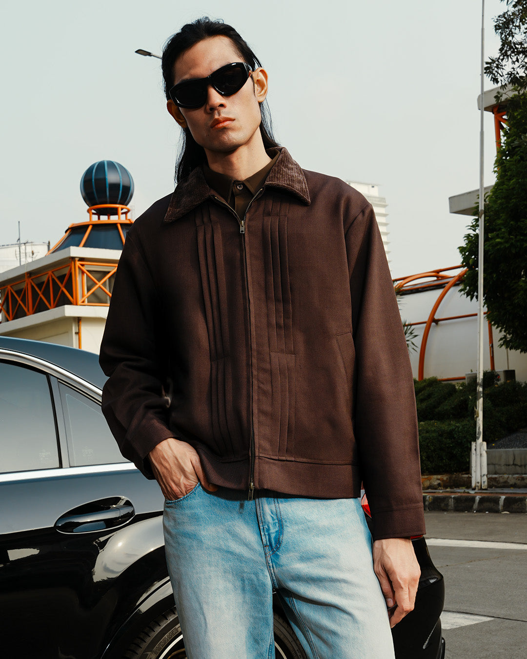Milano Pleat Jacket - Coffee