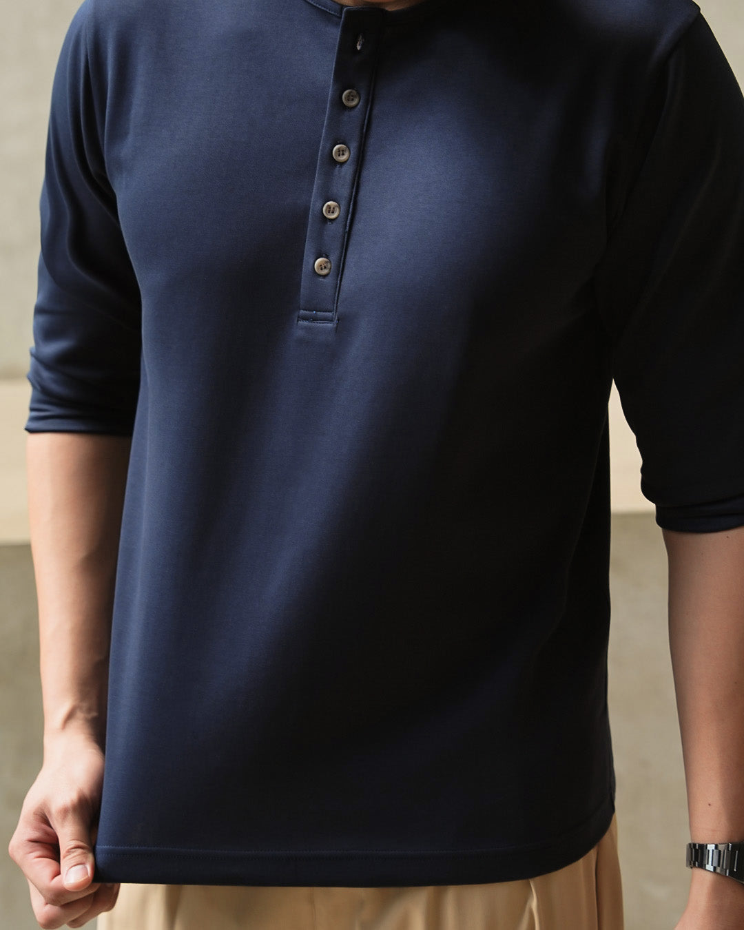 Henley Shirt BreezeWear 2.0 - 3/4 Sleeve - Navy