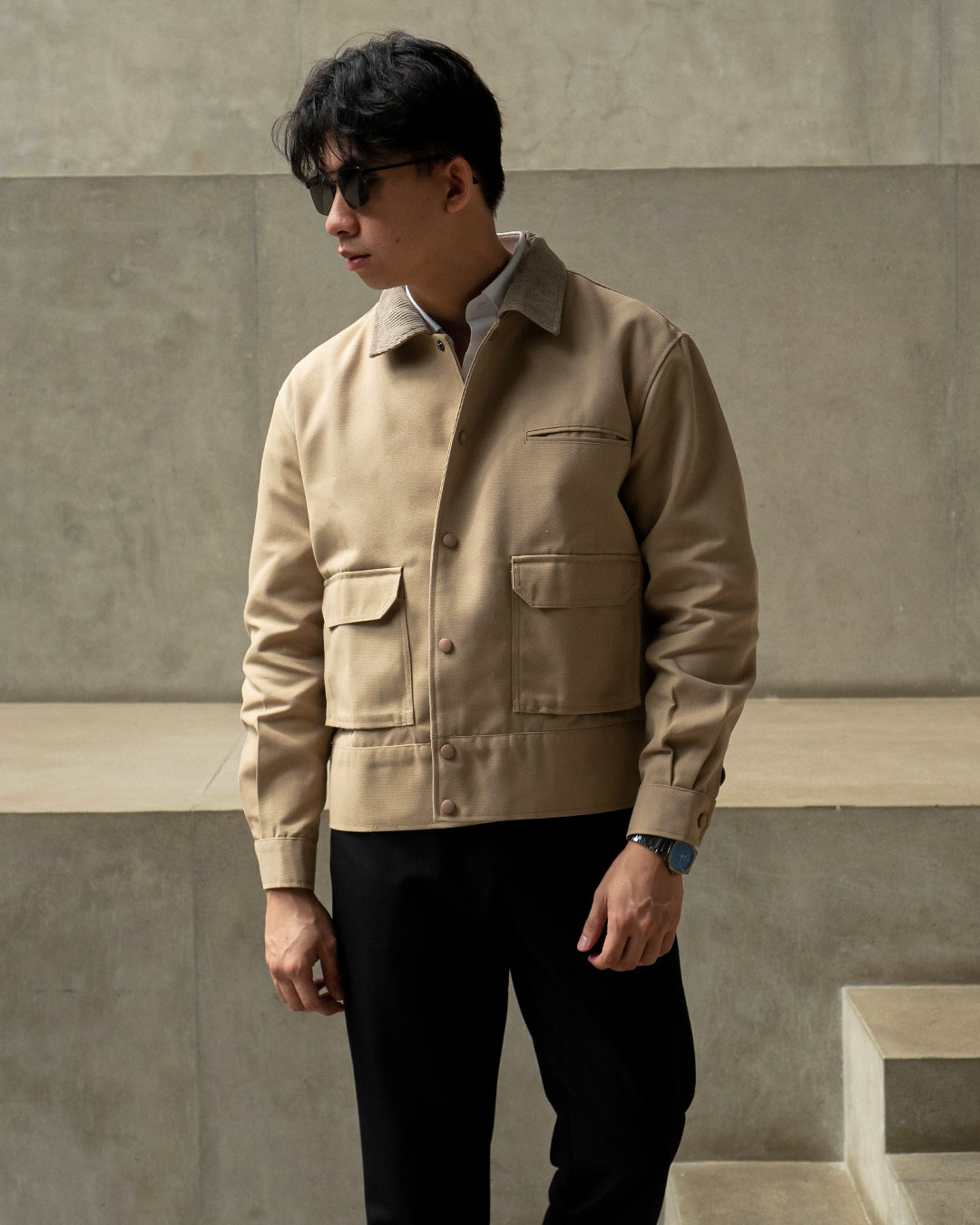Marsotto Work Canvas Jacket - Light Gray